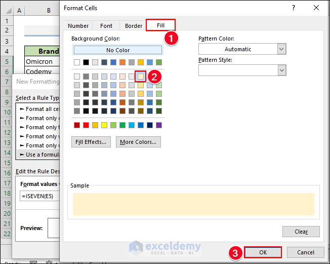 37-Selecting any color from the Fill tab
