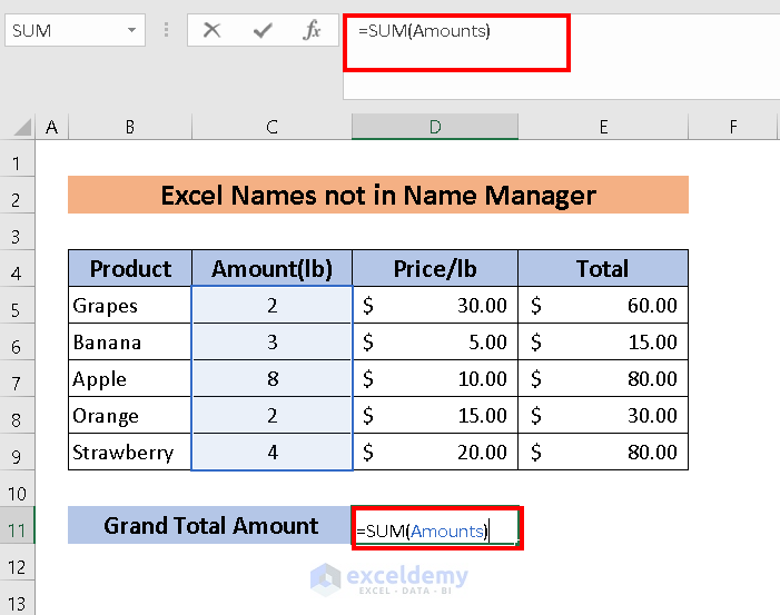 Excel Names not in Name Manager