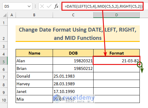 Using Formula to Change Date Format When Dates are in Number Format