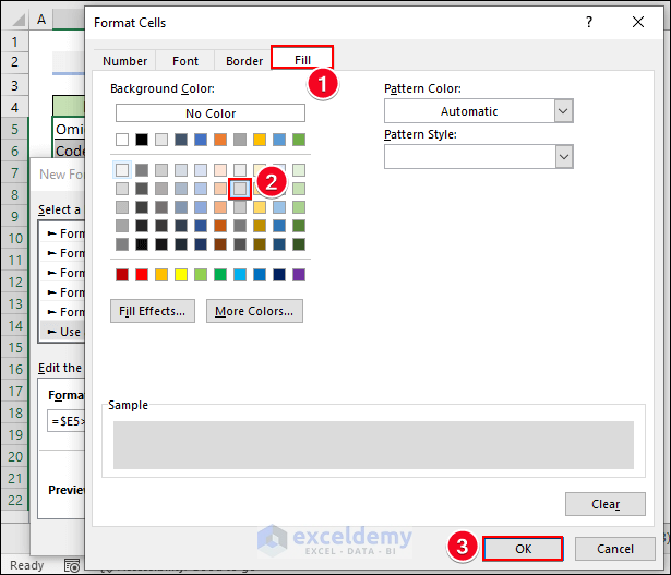67-Selecting any color from the Fill tab
