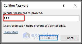 reenter password to confirm password