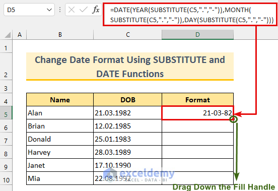 Using Formula to Change Date Format for Text Formatted Dates with Period Separator