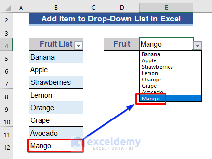 Form a Table Based Drop-Down List and Add New Item