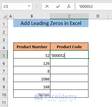 add leading zeros in excel concatenate