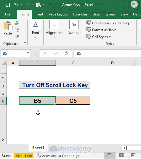Easy Ways Fix Arrow Keys Not Moving between Cells in Excel
