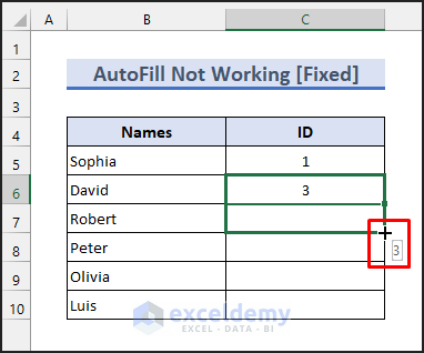 Excel Drag Number Increase Not Working