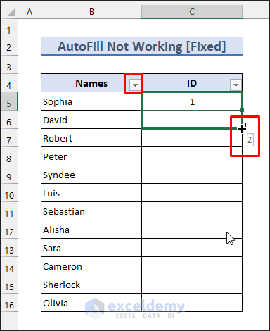 Excel Drag Number Increase Not Working [Fixed]