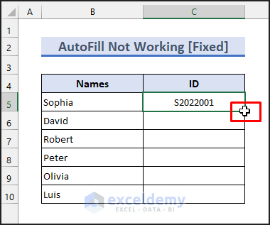 Excel Drag Number Increase Not Working