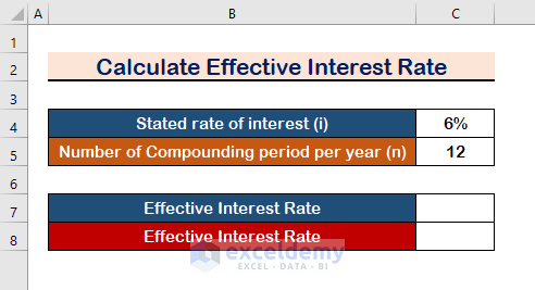 Apply Formula to Calculate Effective Interest Rate in Excel