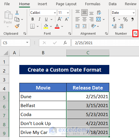 Create a Custom Date Format to Change Default Date Format from the US to the UK in Excel