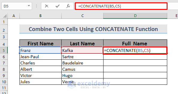 How to Combine Two Cells in Excel