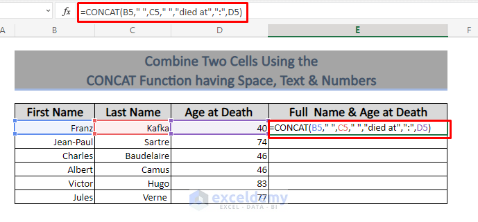 How to Combine Two Cells in Excel
