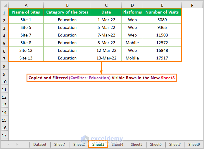 Copy Auto Filtered Visible Rows in New Sheet
