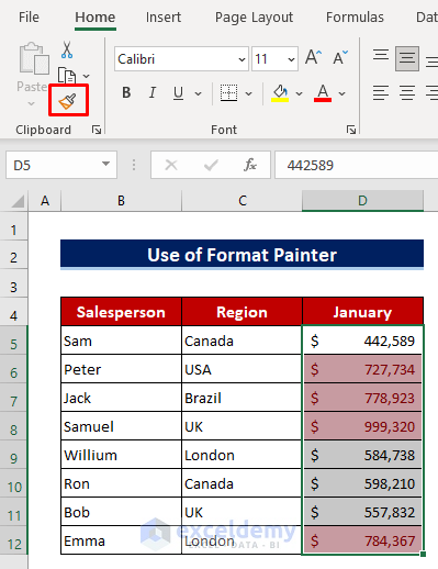 Use Format Painter to Copy Conditional Formatting to Another Sheet