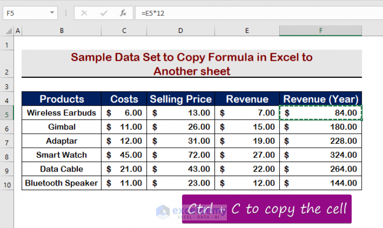 How to Copy Formula to Another Sheet in Excel (4 Ways) - ExcelDemy
