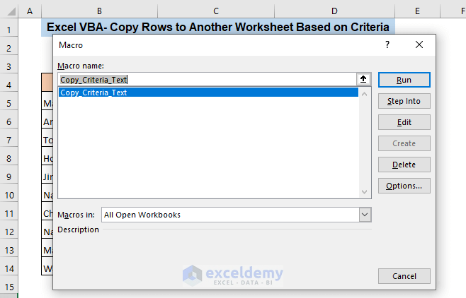 excel vba copy rows to another worksheet based on criteria