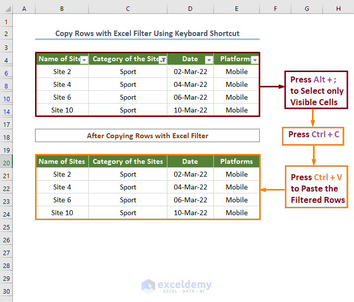 How to Copy Rows in Excel with Filter (6 Fast Methods) - ExcelDemy
