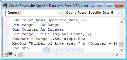 Combine Rows.Count Property and End Property in Excel VBA