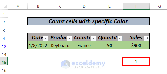 Count cells with specific color 
