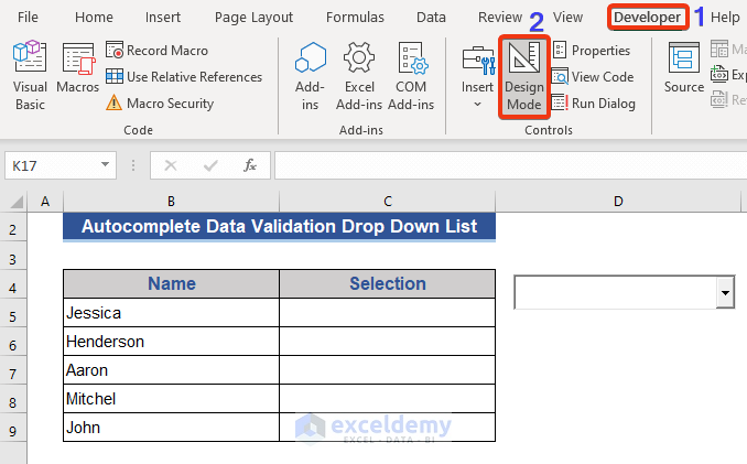 Autocomplete Data Validation Drop Down List from Using Only ActiveX Controls