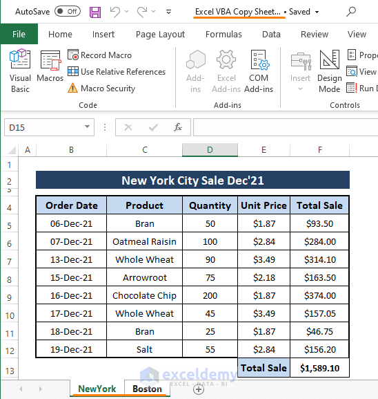 Dataset-Excel VBA Copy Sheet to End