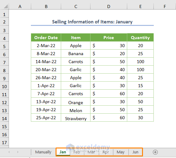 Dataset How to create a formula in excel for multiple sheets