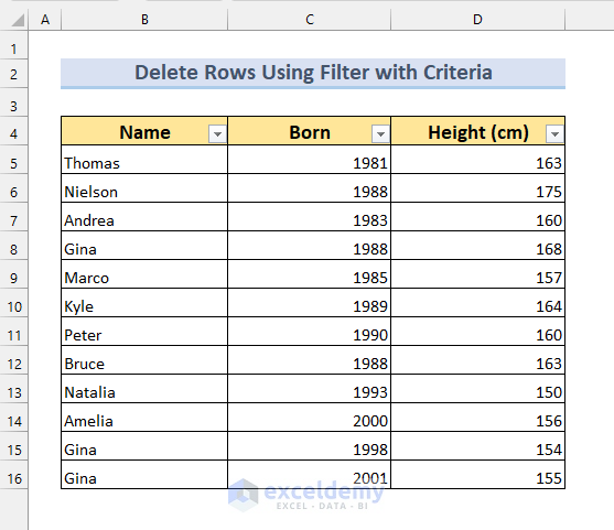 Delete Rows in Excel with Specific Text and Criteria