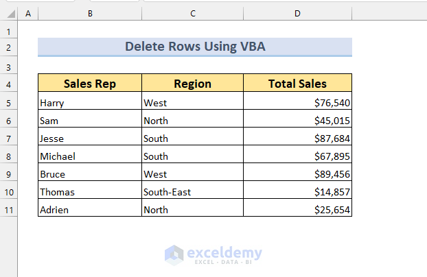 Delete Rows Containing Specific Text by Applying VBA