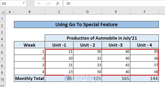 Deleting Rows without Affecting Formulas Using Go To Special