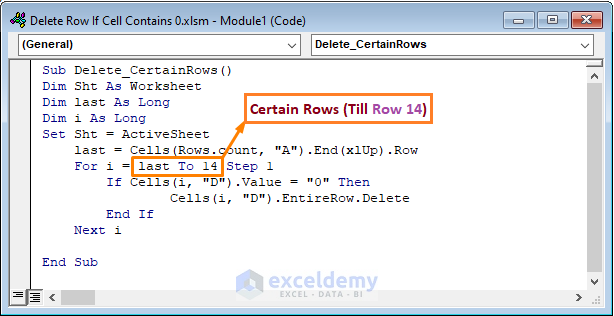 Deleting Certain Rows