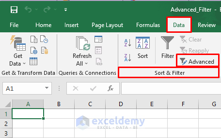 Advanced Filter to Copy a Data Set to Another Location in Excel