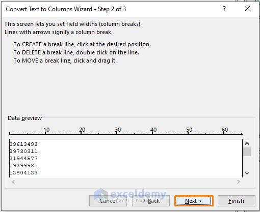 Excel Convert Number to Text without Scientific Notation Using the Text to Column Feature
