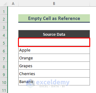 Use Empty Cell as Reference to Add Blank Option in Excel Drop Down List