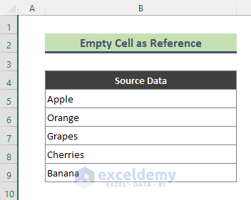 Use Empty Cell as Reference to Add Blank Option in Excel Drop Down List