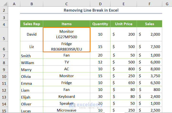 Excel Find and Replace within Selection Add or Remove Line Break