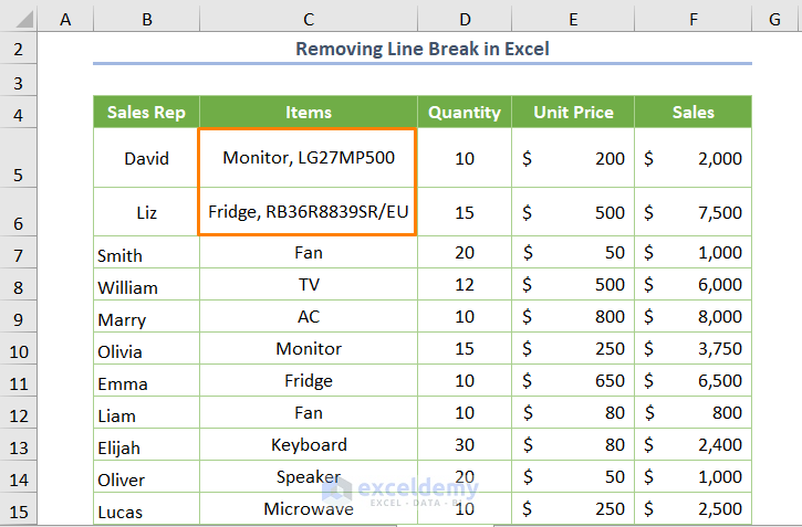 Excel Find and Replace within Selection Add or Remove Line Break