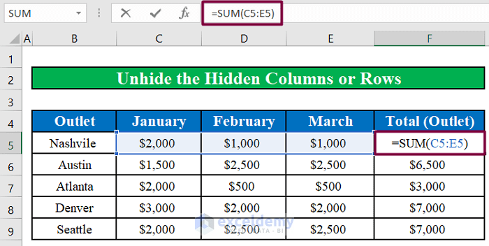 Find Out If There Is Any Hidden Rows or Columns in Excel