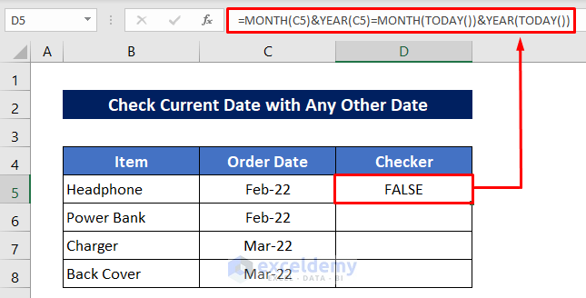 Check If Current Date Is Same Month and Year with Any Other Date