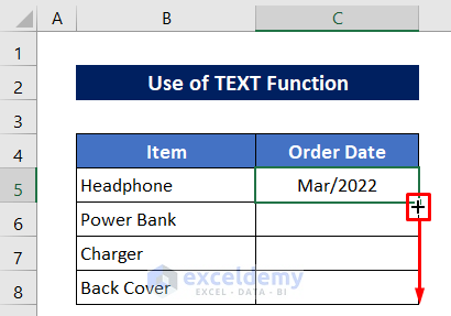 Use the TEXT Function in Excel for Current Month and Year