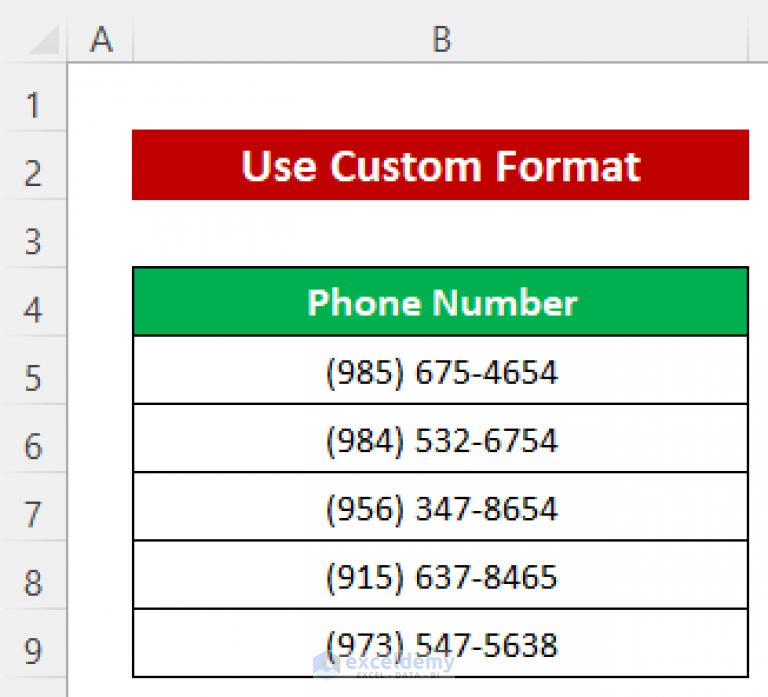  Solved Excel Phone Number Format Not Working 4 Solutions 