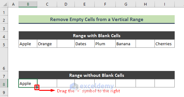 Blank Cells Removing from a Horizontal Range List