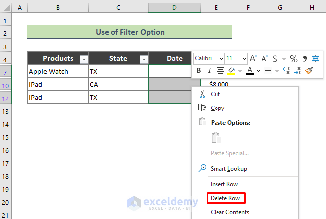 Remove Blank Cells from a Range Using Filter Option