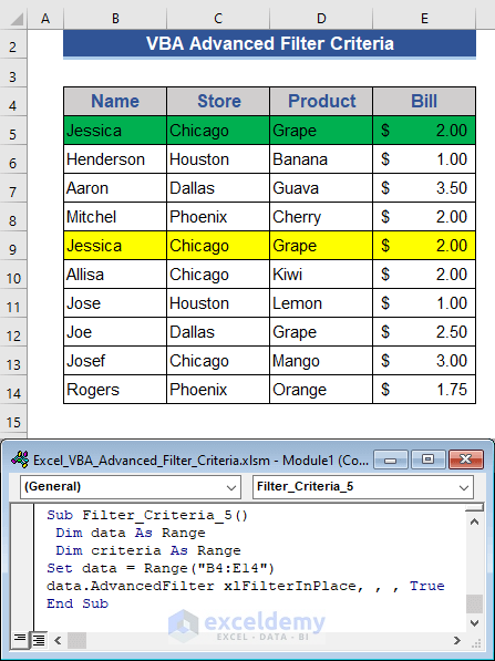 Filter and Remove Duplicate Without Criteria in Excel VBA