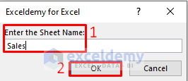 Apply a VBA Code to Delete Sheet by Inserting the Sheet Name in Excel