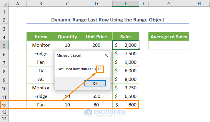Excel VBA Dynamic Range Last Row Using the Range Object