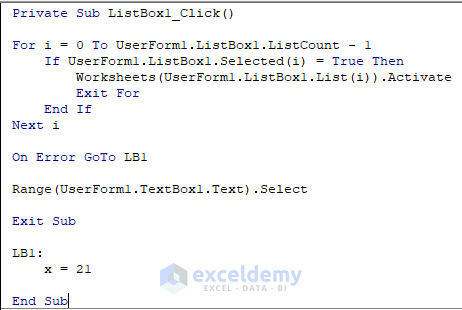 ListBox1 Code to Find and Replace a Text in a Range with Excel VBA