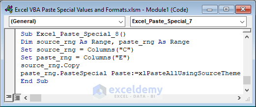 Copy and Paste Attributes of a Certain Column in VBA