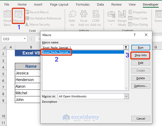 Apply InputBox for Paste Special Values and Formats in Excel VBA