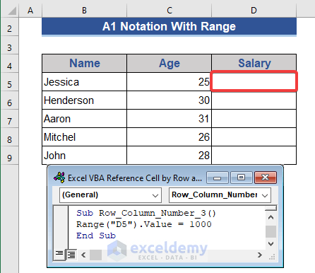 Use A1 Notation to Reference a Cell in Excel VBA