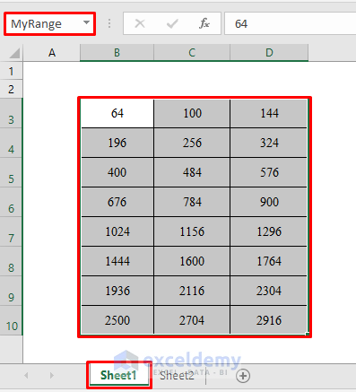 Output Set Value to a Named Range with Excel VBA